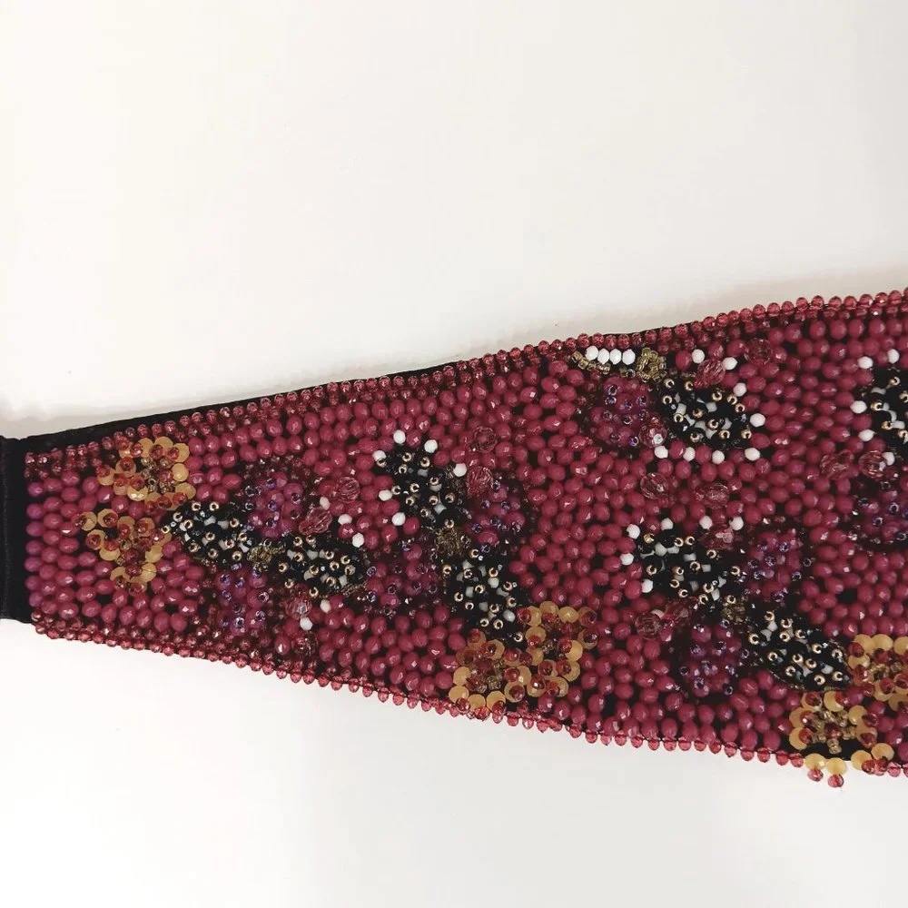 ZARA Women's Purple Beaded Sash Belt 7521 037 611 Size 32/US 14